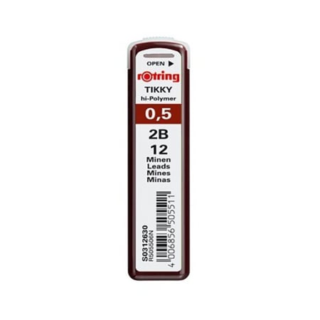 Instrumente de scris si corectura - Mine creion mecanic Rotring, 0.5 mm , 2B, 12 bucati/cutie