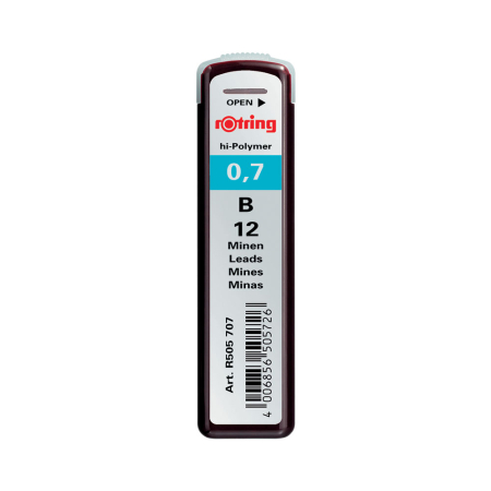 Instrumente de scris si corectura - Mine creion mecanic Rotring, 0.7 mm , B, 12 bucati/cutie
