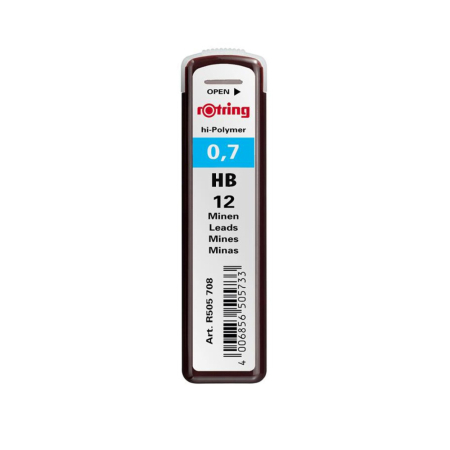 Instrumente de scris si corectura - Mine creion mecanic Rotring, 0.7 mm , HB, 12 bucati/cutie