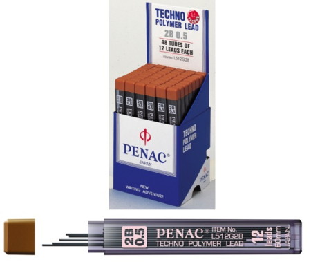 Instrumente de scris si corectura - Mine pentru creion mecanic 0,3mm, 12/set, PENAC - HB