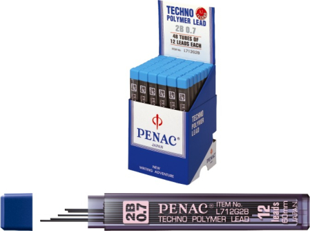 Instrumente de scris si corectura - Mine pentru creion mecanic 0,7mm, 12/set, PENAC - 2B