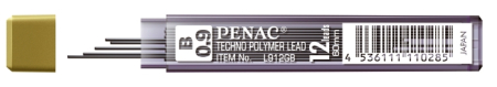 Instrumente de scris si corectura - Mine pentru creion mecanic 0,9mm, 12/set, PENAC - HB