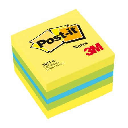 Articole din hartie - Notite adezive, Post-it, galben/verde, 51 x 51 mm, 400 file