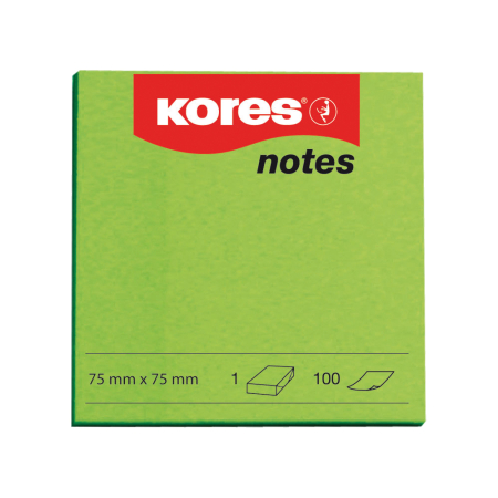 Articole din hartie - Notite adezive, Kores, 75 x 75 mm, verde, 100 file