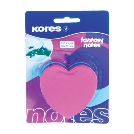 Notite autoadezive - Notite adezive, Kores, inima, 250 file, multicolor