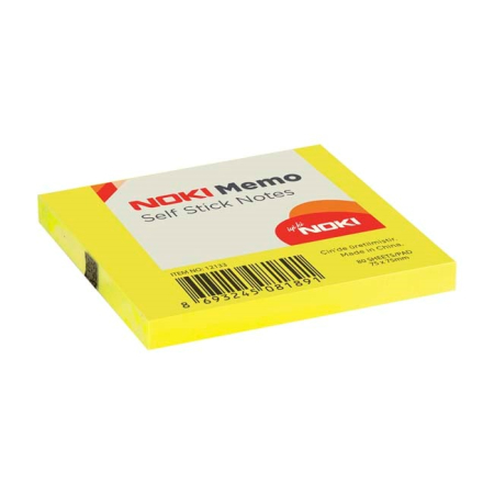 Articole din hartie - Notite adezive, Noki, 75 x 75 mm, galben, 100 file/set