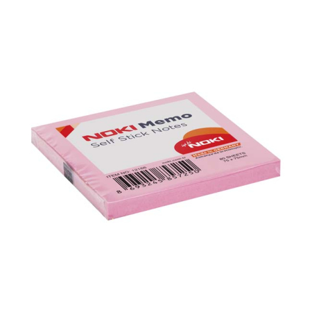 Articole din hartie - Notite adezive, Noki, 75 x 75 mm, roz, 80 file/set