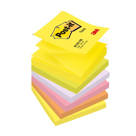 Articole din hartie - Notite adezive Post-It Z-notes, 76 x 76 mm, 6 culori/set, 5+1 gratis