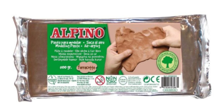 Plastilină si materiale de modelat - Pasta de modelat, 500 grame, ALPINO - terracota