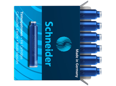 Instrumente de scris si corectura - Patroane cerneala SCHNEIDER,   6buc/set - albastru