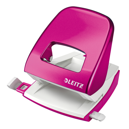 Accesorii pentru birou - Perforator Leitz WOW 5008, 30 coli, metalic, roz