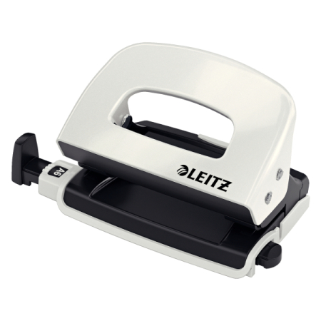 Accesorii pentru birou - Perforator LEITZ Mini 5060, 10 coli - alb perla