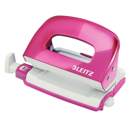 Accesorii pentru birou - Perforator LEITZ Mini 5060, 10 coli - roz metalizat