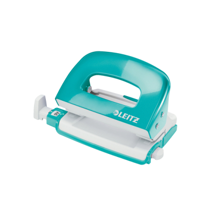Perforatoare de birou si profesionale - Perforator LEITZ Mini 5060, 10 coli - turcoaz metalizat