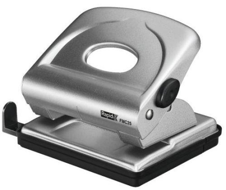 Accesorii pentru birou - Perforator metalic 25 coli, RAPID FMC25 - argintiu