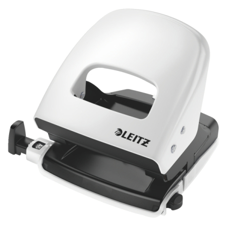 Accesorii pentru birou - Perforator metalic,  30 coli, LEITZ 5008 - alb perla