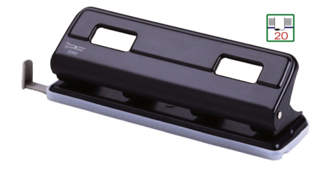 Accesorii pentru birou - Perforator metalic 4 gauri,  20 coli, TURIKAN DP-2040