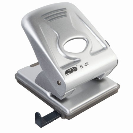 Accesorii pentru birou - Perforator Noki, metalic, 40 coli, argintiu