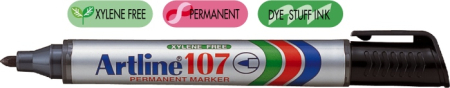 Instrumente de scris si corectura - Permanent marker ARTLINE 107, corp plastic, varf rotund 1.5mm - negru