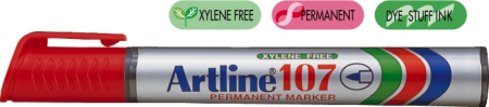 Instrumente de scris si corectura - Permanent marker ARTLINE 107, corp plastic, varf rotund 1.5mm - rosu