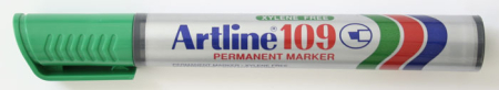 Markere permanente - Permanent marker ARTLINE 109, corp plastic, varf tesit 2.0-5.0mm - verde