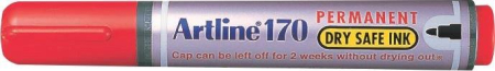 Instrumente de scris si corectura - Permanent marker ARTLINE 170 - Dry safe ink, corp plastic, varf rotund 2.0mm - rosu
