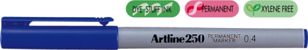 Instrumente de scris si corectura - Permanent marker ARTLINE 250, corp plastic, varf rotund 0.4mm - albastru