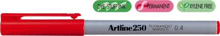 Instrumente de scris si corectura - Permanent marker ARTLINE 250, corp plastic, varf rotund 0.4mm - rosu