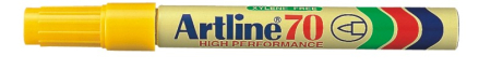 Markere permanente - Permanent marker ARTLINE  70, corp metalic, varf rotund 1.5mm - galben