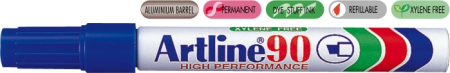 Instrumente de scris si corectura - Permanent marker ARTLINE  90, corp metalic, varf tesit 2.0-5.0mm - albastru