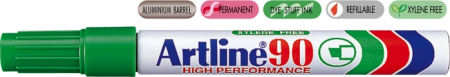 Instrumente de scris si corectura - Permanent marker ARTLINE  90, corp metalic, varf tesit 2.0-5.0mm - verde