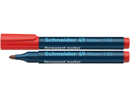 Instrumente de scris si corectura - Permanent marker SCHNEIDER Maxx 130, varf rotund 1-3mm - rosu