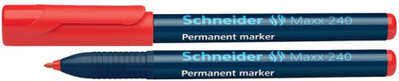 Instrumente de scris si corectura - Permanent marker SCHNEIDER Maxx 240, varf rotund 1-2mm - rosu