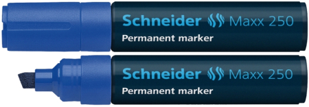 Instrumente de scris si corectura - Permanent marker SCHNEIDER Maxx 250, varf tesit 2+7mm - albastru