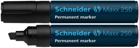 Instrumente de scris si corectura - Permanent marker SCHNEIDER Maxx 250, varf tesit 2+7mm - negru