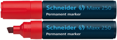 Instrumente de scris si corectura - Permanent marker SCHNEIDER Maxx 250, varf tesit 2+7mm - rosu