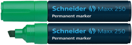 Instrumente de scris si corectura - Permanent marker SCHNEIDER Maxx 250, varf tesit 2+7mm - verde