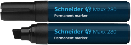 Markere permanente - Permanent marker SCHNEIDER Maxx 280, varf tesit 4+12mm - negru