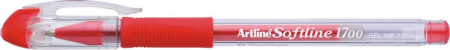 Instrumente de scris si corectura - Pix cu gel ARTLINE Softline 1700, rubber grip, varf 0.7mm - rosu