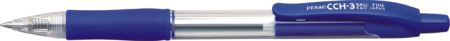 Instrumente de scris si corectura - Pix cu gel PENAC CCH-3, rubber grip, 0.5mm, corp transparent - scriere albastra