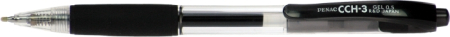 Instrumente de scris si corectura - Pix cu gel PENAC CCH-3, rubber grip, 0.5mm, corp transparent - scriere neagra