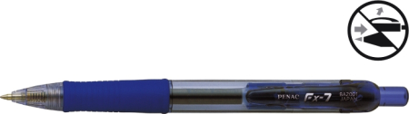 Instrumente de scris si corectura - Pix cu gel PENAC FX-7, rubber grip, 0.7mm, corp transparent albastru - scriere albastra