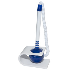 Instrumente de scris si corectura - Pix cu suport autoadeziv si snur, pozitie verticala, Office Products - corp alb/albastru - scriere albastra