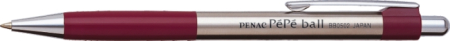 Instrumente de scris si corectura - Pix metalic PENAC Pepe, rubber grip, 0.7mm, accesorii bordeaux - scriere albastra