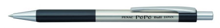 Instrumente de scris si corectura - Pix metalic PENAC Pepe, rubber grip, 0.7mm, accesorii negre - scriere albastra