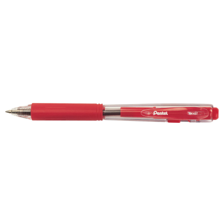Instrumente de scris si corectura - Pix cu mecanism, Pentel, BK-437, 0.7 mm, plastic, rosu