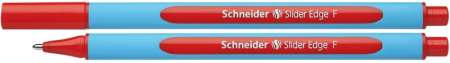 Instrumente de scris si corectura - Pix SCHNEIDER Slider Edge F, rubber grip, varf fin - scriere rosie