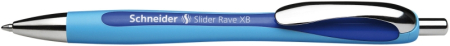 Instrumente de scris si corectura - Pix SCHNEIDER Slider Rave XB, rubber grip, accesorii metalice - scriere albastra