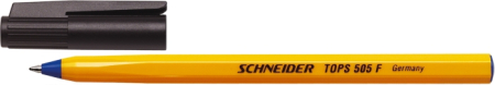 Instrumente de scris si corectura - Pix SCHNEIDER Tops 505F, unica folosinta, varf fin, corp orange - scriere albastra
