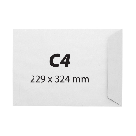 Plicuri  - Plic C4, 229 x 324 mm, alb, banda silicon, 100 g/mp, 25 bucati/set